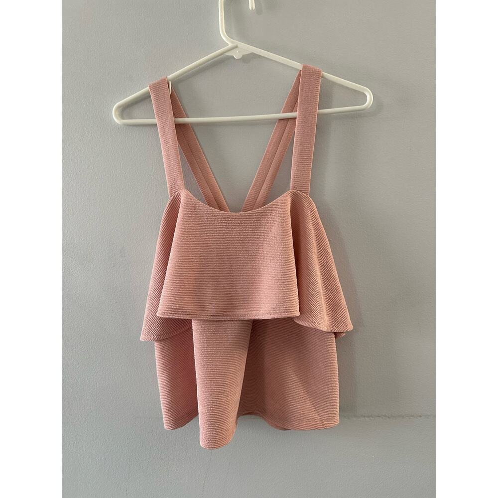 Madewell Top Women's Medium Pink Texture and Thread Sleeveless Feminine Summer
